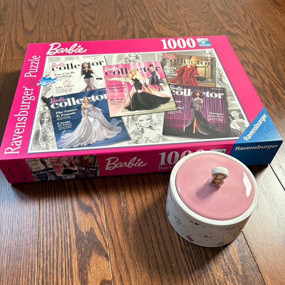 Barbie Bundle - 1000 piece Ravensburger Puzzle & Hallmark Ceramic Trinket Box